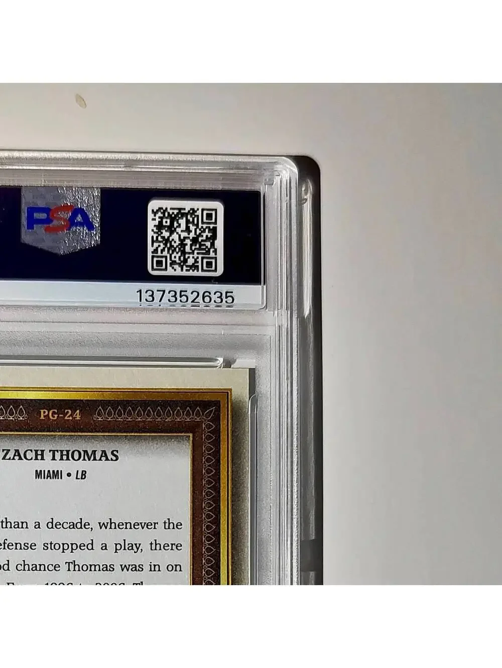 Zach Thomas 2023 Topps #PG-24 119/250 Gallery Green Parallel PSA 10 Gem Mint